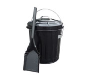 4-gal. Blk. Ashpail with Shovel